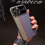 Carbon Fiber Hard PC Camera Lens Protection Case For iPhone 14 13 12 series
