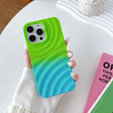 Dual Color Gradient Water Ripple Matte Case For iPhone 14 13 12 series