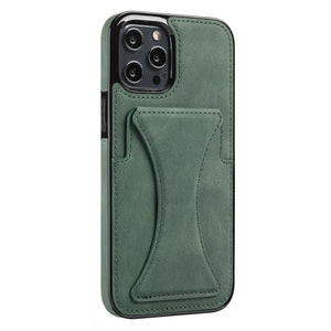 Luxury Card Slot Bracket Leather Case For iPhone 13 12 11 Series