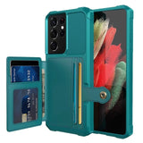 PU Leather Credit Card Holder Flip Wallet for Samsung Galaxy S21 Series