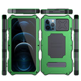 Slide Camera Protector Shockproof Aluminum Metal Armor Kickstand Case For iPhone 13 12 Series