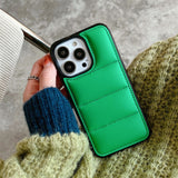 Fashion Solid Color Down Jacket Soft Silicone Phone Case For iPhone 13 12 11 Series