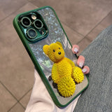 Durian Bear Diamond Lens Protection Case For iPhone 14 13 12 series
