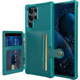 Credit Card Case PU Leather Flip Wallet Back Cover for S22 Ultra Plus