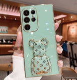 Black Pink BearBrick Soft TPU Case For Samsung Galaxy S23 S22 S21 Ultra Plus