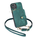Zipper Wallet Leather Crossbody Lanyard Card Holder Case For iPhone 14 13 12 series