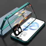 Double Sided Glass Magnetic Metal Phone Case With Camera Lens Protection Magnet Cover| For iPhone 13 12 11 Series