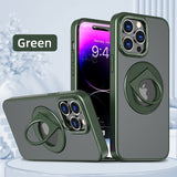 360° Rotating Stand Translucent Matte Magnetic Magsafe Holder Case For iPhone 15 14 13 12 series