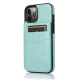 Vertical Leather Flip Cover Card Holder Case For iPhone 14 13 12 Series