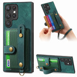 Vintage Wristband Wallet Card Slot Case for Samsung Galaxy S23 S22 S21 Ultra Plus