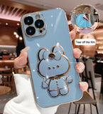 Luxury Holder Color Cute Rabbit Case For Samsung Galaxy S23 S22 Ultra Plus