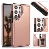 PU Leather Magnetic Closure Wallet Case for Samsung Galaxy S23 Ultra Plus