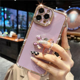 3D Bling Crystal Holder Stand Case For iPhone 14 13 12 series