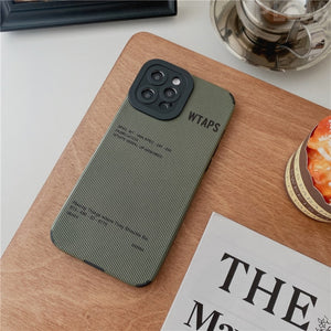 Fashion Simple Letter Strip Faux Leather Case for iPhone 13 12 11 Series