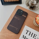 Fashion Simple Letter Strip Faux Leather Case for iPhone 13 12 11 Series