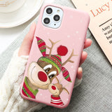 Cute Cartoon Christmas New Year Case For iPhone 13 12 11 Series