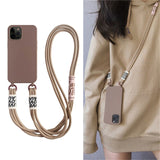 Crossbody Lanyard Necklace Liquid Silicone Case For iPhone 14 13 12 Series