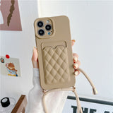 Crossbody Lanyard Card Wallet Case for iPhone 14 13 12 series