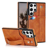 Wristband Leather Wallet Case for Samsung Galaxy S23 S22 S21 series