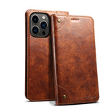PU Leather Magnetic Flip Case with Card Holders Stand TPU Inner for iPhone 13 12 11 Series