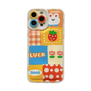 Korean Cute Cartoon Style Good Luck Case For iPhone 13 12 series