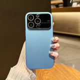 Large Window Glass Camera Protection Matte Case for iPhone 14 13 12 series