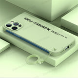 Ultra thin Frameless Matte PC Ring Holder Shockproof Phone Case For iPhone 12 Series