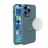 Magnetic Breathable Mesh Magsafe Wireless Charging Silicone Leather Weaving Cases For iPhone 14 series