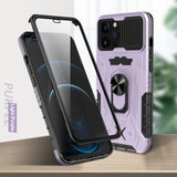 360 Full Camera Protector Tempered Glass Ring Holder Case for iPhone 13 12 Series