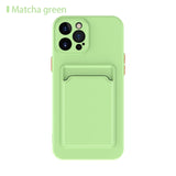Soft Silicone Shockproof Card Slot Holder Case For iPhone 13 12 Series