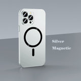 Magsafe Wireless Charging Lens Glass Protective Metal Frame Case For iPhone 14 13 12 series