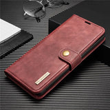 Magnetic Case Button Close Card Holder Split Type Leather Flip Cover For Samsung Galaxy S21 Series