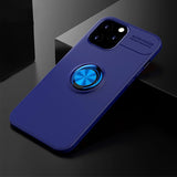 Soft Silicone Shockproof Case with Metal Ring Stand Back Cover For iPhone 12 Series