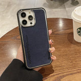 Business Matte Leather Shockroof Soft Silicone Case For iPhone 15 14 13 12 series