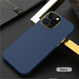 Luxury Leather Plating Case for iPhone 13 12 11 Series