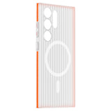 Corrugated Pattern Non-Slip Bumper Magnetic Wireless Charge Matte Case For Samsung Galaxy S24 series