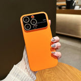Large Window Glass Camera Protection Matte Case for iPhone 14 13 12 series