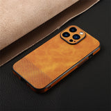 Luxury Leather Texture TPU Camera Lens Protection Case for iPhone 13 12 11 Mini Pro Max