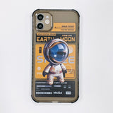 Cute Cartoon Astronaut Clear Soft TPU Shockproof Phone Case For iPhone 12 11 Series