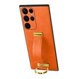 Luxury Leather Metal Ring Case for Samsung Galaxy S22 series