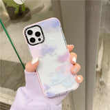 Cute Clouds Moon Thick Border Transparent Soft Cover Case For iphone 12 11 Series