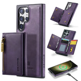 Zipper Cards Slots Detachable Leather Wallet Case For Samsung Galaxy S23 S22 S21 Series