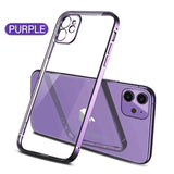 Luxury Classic Plating Frame Transparent Silicone Phone Case for IPhone 12 11 Pro Max
