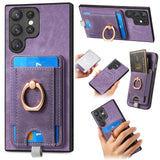 2 in 1 Magnetic Cards Bag Wallet With Ring Holder Case For Samsung Galaxy S23 S22 S21 Ultra Plus