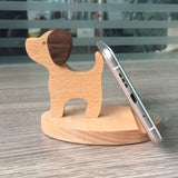 Wood Dog Mobile Phone Holder Stand