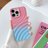 Dual Color Gradient Water Ripple Matte Case For iPhone 14 13 12 series