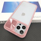 Luxury Slide Camera Lens Cap Transparent Clear Shockproof Case For iPhone 14 13 12 series