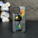 Graffiti Painted Cartoon Animal Soft Silicone Case for iPhone 14 13 12 series