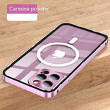 MagSafe Metal Frame Transparent Case for iPhone 14 13 12 series