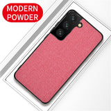 Fabric Cloth Slim Soft TPU Bumper Protective Back Cover Case For Samsung Galaxy S21 S20 Note 20 Series